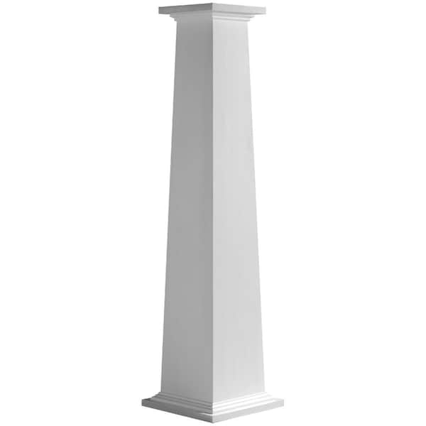 Ekena Millwork Craftsman Classic Square Tapered Smooth PVC Column, Standard Capital & Standard Base CC1205ETPCSCS - main